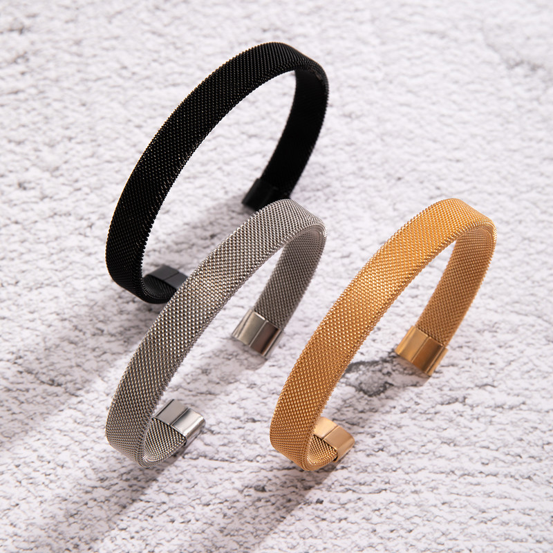 Purui Punk roostevabast terasest kullavärvi võrkkett-manseti käevõru meestele, lihtsad käevõrud, moeehted, tänavapoisid 2024