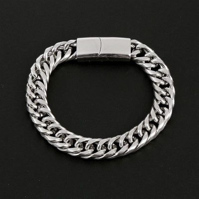 Meeste klassikaline hõbedane roostevabast terasest käevõru metallist magnetist pandlaga mood käevõru Meeste hiphop rock peo ehe kingitus