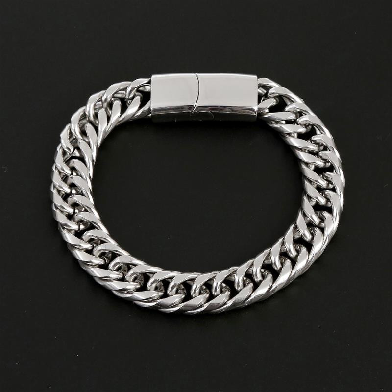 Meeste klassikaline hõbedane roostevabast terasest käevõru metallist magnetist pandlaga mood käevõru Meeste hiphop rock peo ehe kingitus