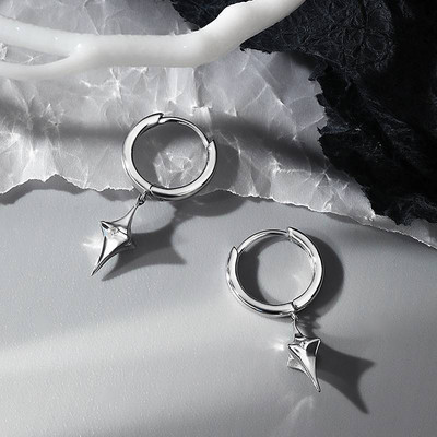 Γοτθικό ασημί χρώμα με αγκάθια κρίκοι σκουλαρίκια για γυναίκες άντρες έφηβοι Πολυτελή Νέα μόδα μοντέρνα κοσμήματα αισθητικής αξεσουάρ για πάρτι