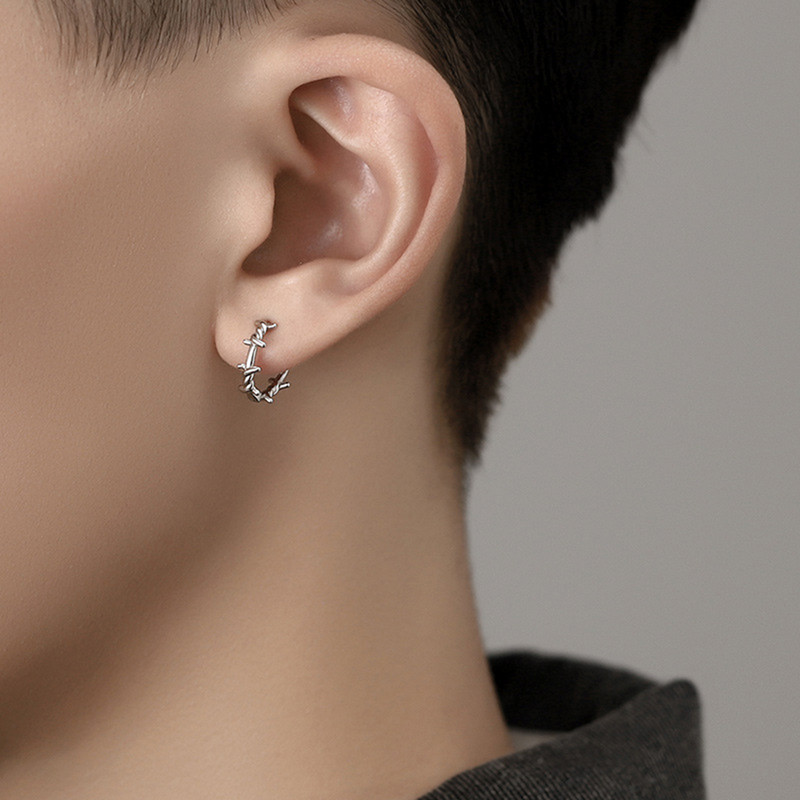 Γοτθικό ασημί χρώμα με αγκάθια κρίκοι σκουλαρίκια για γυναίκες άντρες έφηβοι Πολυτελή Νέα μόδα μοντέρνα κοσμήματα αισθητικής αξεσουάρ για πάρτι