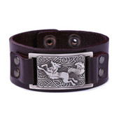 My Shape Totem Fox Ādas Rokassprādzes Vīriešiem Vintage Amulets Dzīvnieks Totem Rokassprādze Viking Aksesuāri Rokas siksnas Rotaslietas Dāvanas Vīriešiem