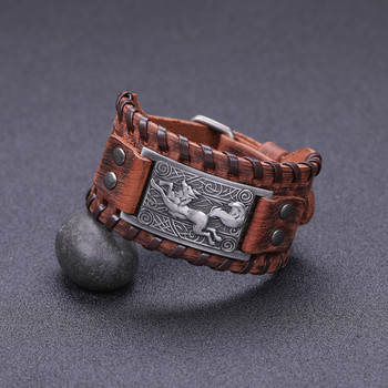My Shape Totem Fox Δερμάτινα βραχιόλια για άνδρες Vintage Φυλαχτό Animal Totem Bangle Viking Αξεσουάρ βραχιολάκι Κοσμήματα Δώρα Ανδρικά