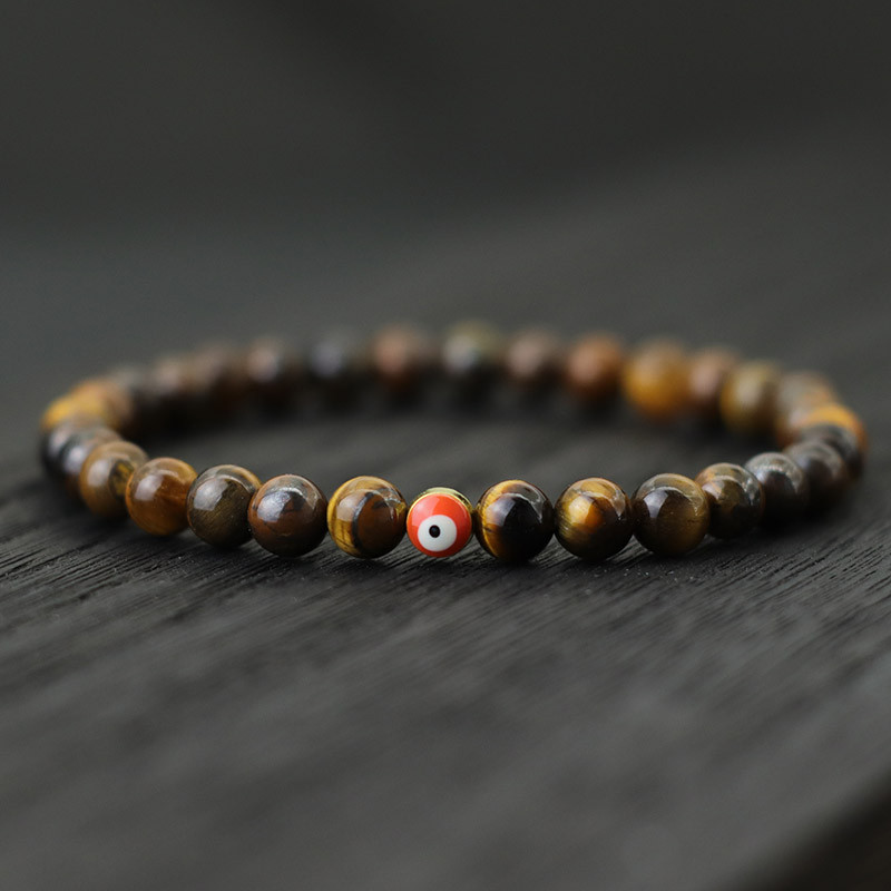 Minimalistlik meeste kivist käevõru Gooti kurjade silmadega käevõru 6 mm väikeste helmestega käevõru Türgi ehted meeste käte aksessuaarid Pulseira