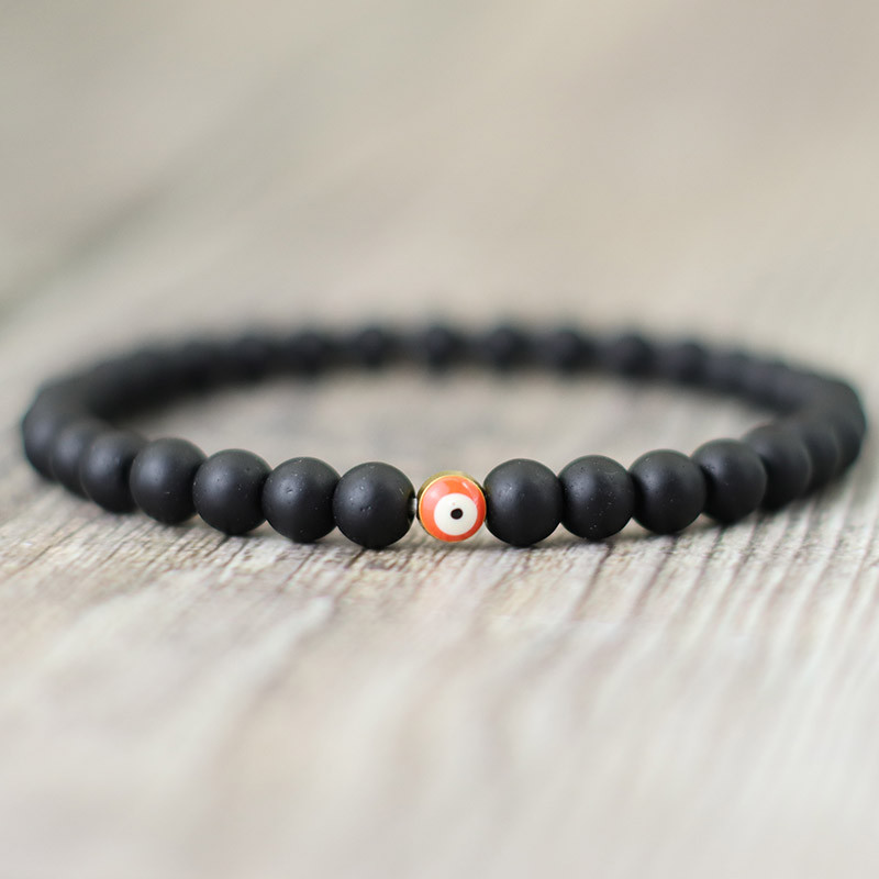 Minimalistlik meeste kivist käevõru Gooti kurjade silmadega käevõru 6 mm väikeste helmestega käevõru Türgi ehted meeste käte aksessuaarid Pulseira