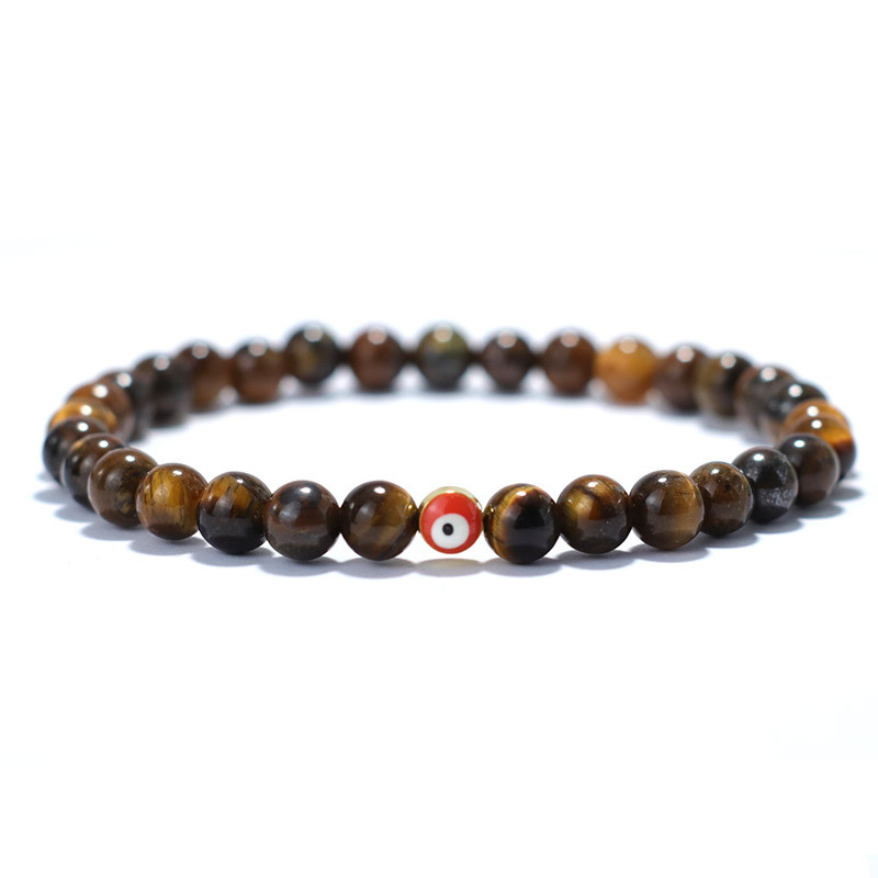 Minimalistlik meeste kivist käevõru Gooti kurjade silmadega käevõru 6 mm väikeste helmestega käevõru Türgi ehted meeste käte aksessuaarid Pulseira