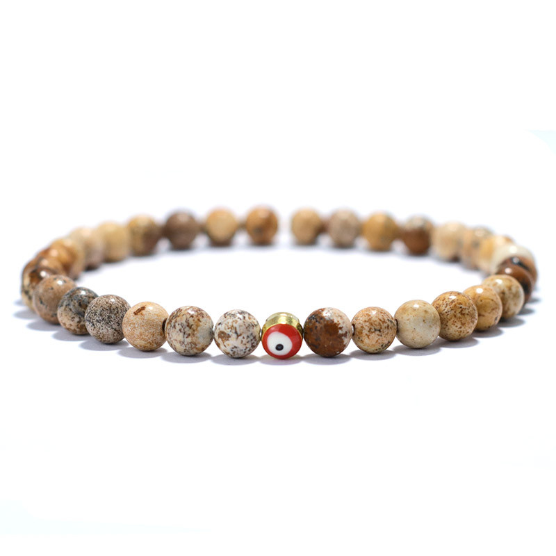 Minimalistlik meeste kivist käevõru Gooti kurjade silmadega käevõru 6 mm väikeste helmestega käevõru Türgi ehted meeste käte aksessuaarid Pulseira