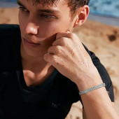 Mprainbow meeste kahekordse kalasaba ketiga käevõrud, veekindlad roostevabast terasest nisu lingi käepael, sünnipäevapeokingid