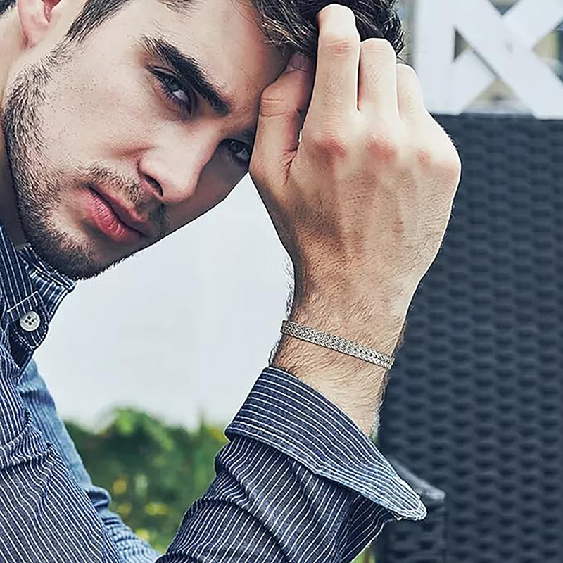 Mprainbow meeste kahekordse kalasaba ketiga käevõrud, veekindlad roostevabast terasest nisu lingi käepael, sünnipäevapeokingid