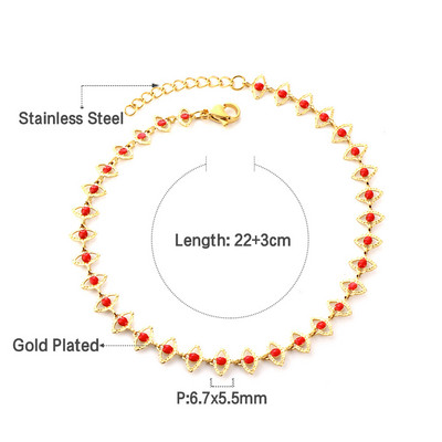 LUXUSTEEL 2022 Boho Anklets Ανοξείδωτο ατσάλι Χρυσό Χρώμα Σμάλτο Στρογγυλό Evil Eye Leg Chain Καλοκαιρινό Δώρο για Γυναίκες Φίλη