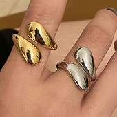 Vintage siledad veetilga avamissõrmused naistele Moodsad geomeetrilised ebakorrapärased kuldsed hõbedased kallistussõrmused peoõhtu jõulukingitus