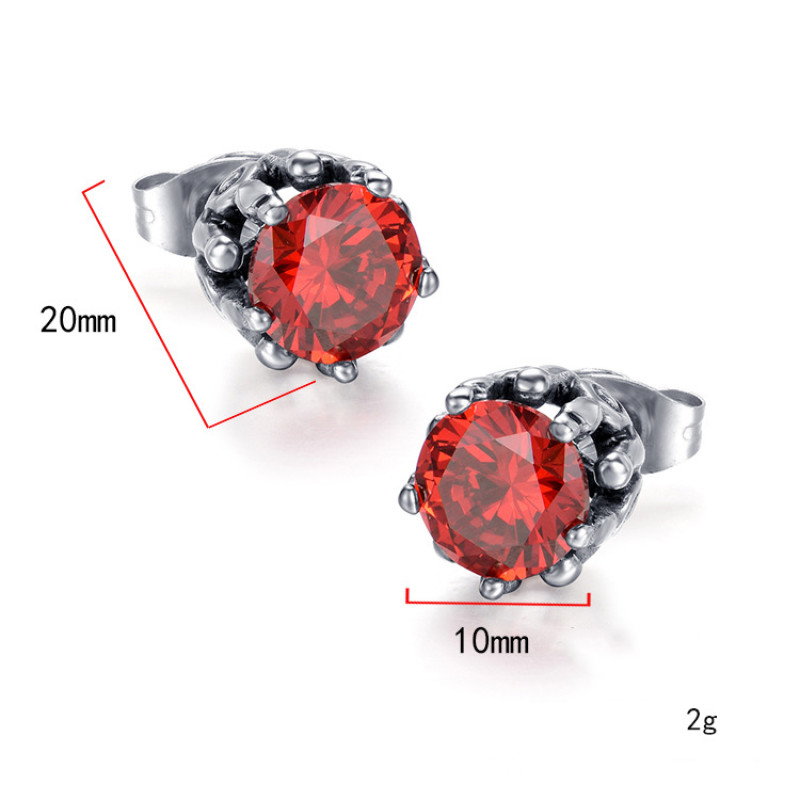 Roostevabast terasest titaanist must punane lihtne lilleline tsirkoon hip-hop augustatavad kõrvarõngad meestele naistele paarile kingitud ehted