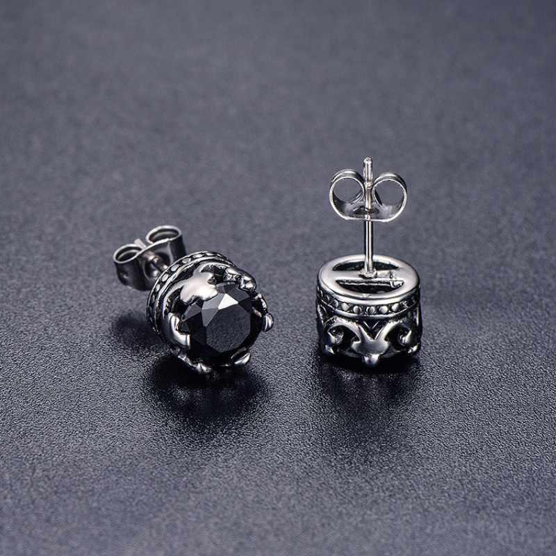 Roostevabast terasest titaanist must punane lihtne lilleline tsirkoon hip-hop augustatavad kõrvarõngad meestele naistele paarile kingitud ehted