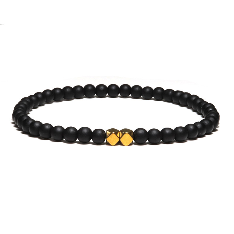 Moodne 4mm must matt kivist käevõru meestele minimalistlik jooga palvehelmed käevõru Käepael Mala ehted Homme Bileklik Joias