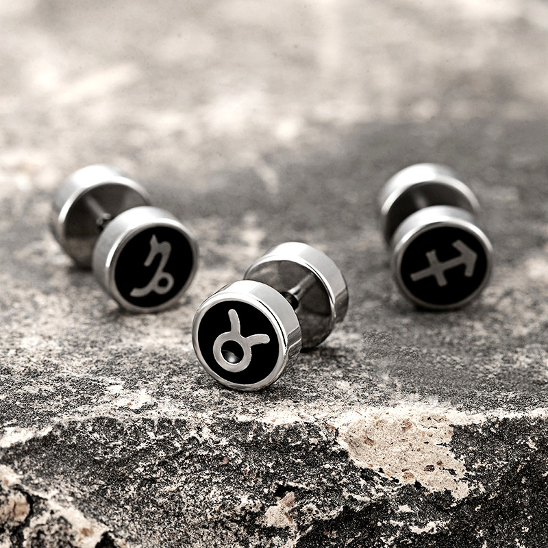 Trend 12 Constellation Barbell Stud Kõrvarõngas Meeste Naiste Mood Hantlitega Kõrvarõngad Tänavamood Korea väljaanne Kõrvaehted Kingitus