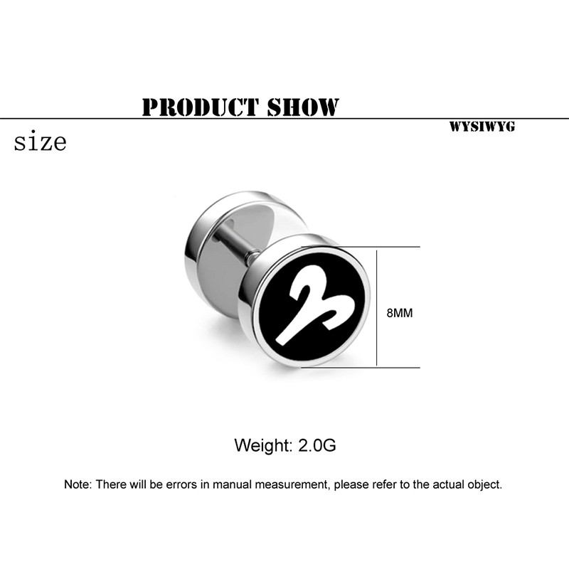 Trend 12 Constellation Barbell Stud Kõrvarõngas Meeste Naiste Mood Hantlitega Kõrvarõngad Tänavamood Korea väljaanne Kõrvaehted Kingitus