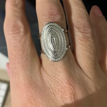 Преувеличени пънк елиптични пръстени с широка повърхност, регулируем отварящ се пръстен от неръждаема стомана за жени Личност Модни бижута