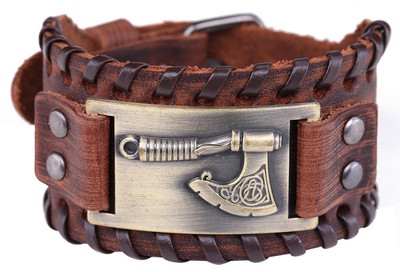 Skyrim slaavi Peruni kirves metallist käsitöö ühendus võlusid nahast käevõru meestele Opaal ehted ümbris käepael käevõru ehted