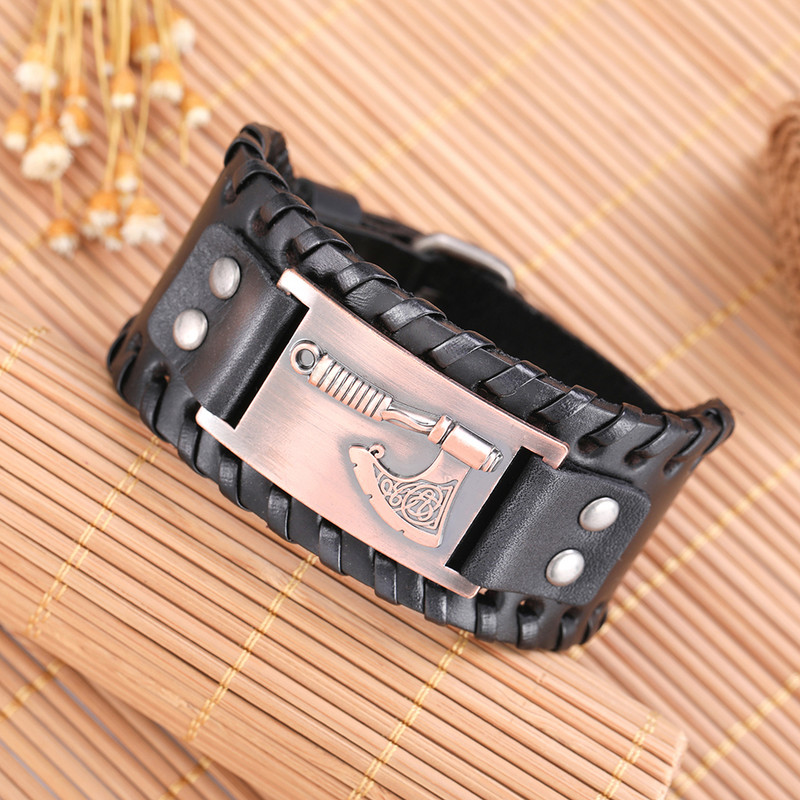 Skyrim slaavi Peruni kirves metallist käsitöö ühendus võlusid nahast käevõru meestele Opaal ehted ümbris käepael käevõru ehted