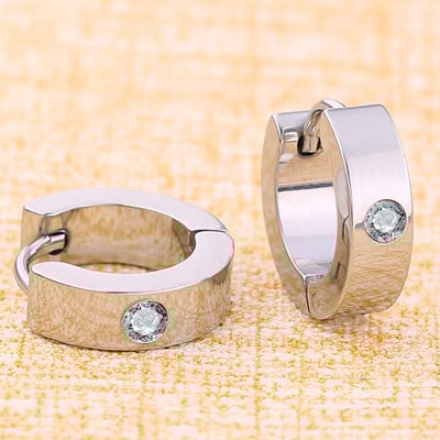 1 ζευγάρι Punk Steel Ear Clip/Ear Stud σκουλαρίκια για άντρες Γυναικεία Μαύρα τρυπημένα/No Pierced Fake Ear Circle Νέα ποπ κοσμήματα