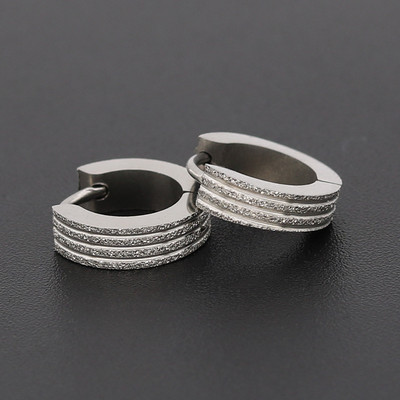 1 ζευγάρι Punk Steel Ear Clip/Ear Stud σκουλαρίκια για άντρες Γυναικεία Μαύρα τρυπημένα/No Pierced Fake Ear Circle Νέα ποπ κοσμήματα