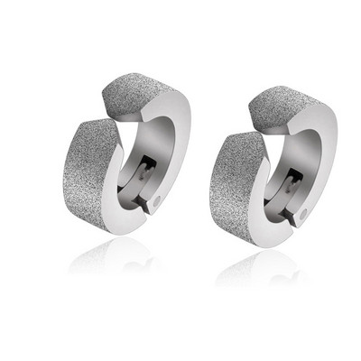 1 ζευγάρι Punk Steel Ear Clip/Ear Stud σκουλαρίκια για άντρες Γυναικεία Μαύρα τρυπημένα/No Pierced Fake Ear Circle Νέα ποπ κοσμήματα
