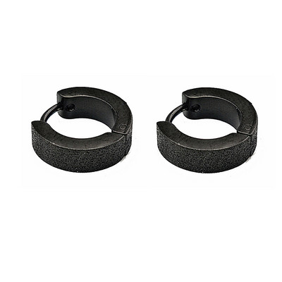 1 ζευγάρι Punk Steel Ear Clip/Ear Stud σκουλαρίκια για άντρες Γυναικεία Μαύρα τρυπημένα/No Pierced Fake Ear Circle Νέα ποπ κοσμήματα