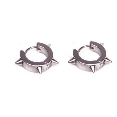1 ζευγάρι Punk Steel Ear Clip/Ear Stud σκουλαρίκια για άντρες Γυναικεία Μαύρα τρυπημένα/No Pierced Fake Ear Circle Νέα ποπ κοσμήματα