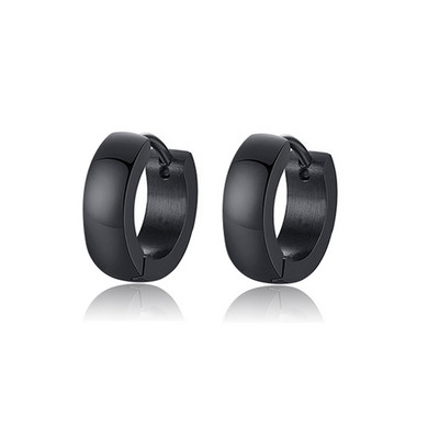 1 ζευγάρι Punk Steel Ear Clip/Ear Stud σκουλαρίκια για άντρες Γυναικεία Μαύρα τρυπημένα/No Pierced Fake Ear Circle Νέα ποπ κοσμήματα