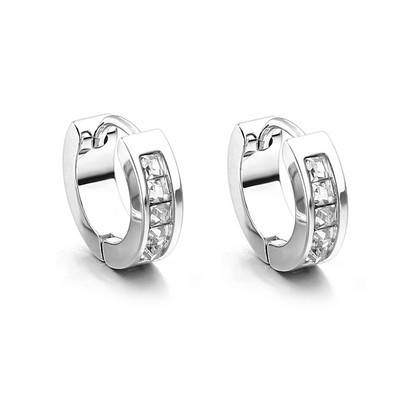 1 ζευγάρι Punk Steel Ear Clip/Ear Stud σκουλαρίκια για άντρες Γυναικεία Μαύρα τρυπημένα/No Pierced Fake Ear Circle Νέα ποπ κοσμήματα