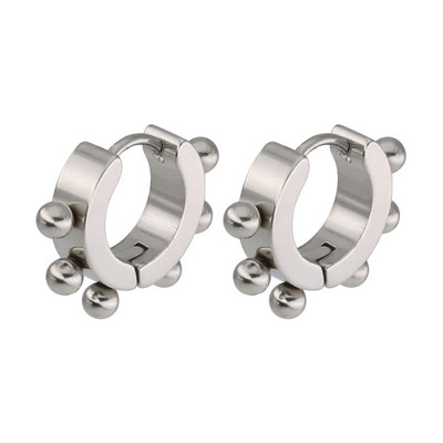 1 ζευγάρι Punk Steel Ear Clip/Ear Stud σκουλαρίκια για άντρες Γυναικεία Μαύρα τρυπημένα/No Pierced Fake Ear Circle Νέα ποπ κοσμήματα