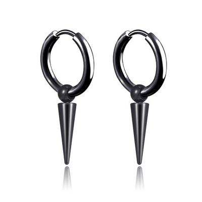 Akmens konusa kulonu stīpas auskari sievietēm vīriešiem nerūsējošā tērauda ģeometriski skrimšļi viens auskars hiphopa pīrsings rotaslietas