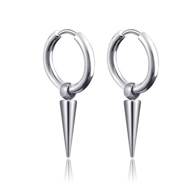 Akmens konusa kulonu stīpas auskari sievietēm vīriešiem nerūsējošā tērauda ģeometriski skrimšļi viens auskars hiphopa pīrsings rotaslietas