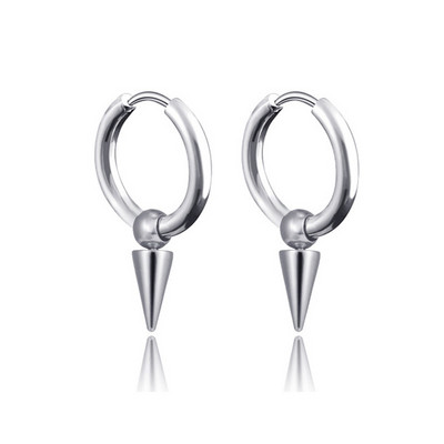 Akmens konusa kulonu stīpas auskari sievietēm vīriešiem nerūsējošā tērauda ģeometriski skrimšļi viens auskars hiphopa pīrsings rotaslietas