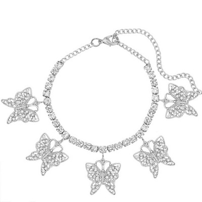 Δώρο κοσμήματα με καρακέ, γυαλιστερά, κρυστάλλινα ποδαράκια σφενδάμου για γυναίκες χρυσό ασημί χρώμα Ολόσωμη αλυσίδα τένις με στρας, βραχιόλι κοσμήματα