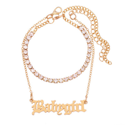 Δώρο κοσμήματα με καρακέ, γυαλιστερά, κρυστάλλινα ποδαράκια σφενδάμου για γυναίκες χρυσό ασημί χρώμα Ολόσωμη αλυσίδα τένις με στρας, βραχιόλι κοσμήματα