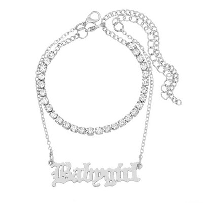 Δώρο κοσμήματα με καρακέ, γυαλιστερά, κρυστάλλινα ποδαράκια σφενδάμου για γυναίκες χρυσό ασημί χρώμα Ολόσωμη αλυσίδα τένις με στρας, βραχιόλι κοσμήματα