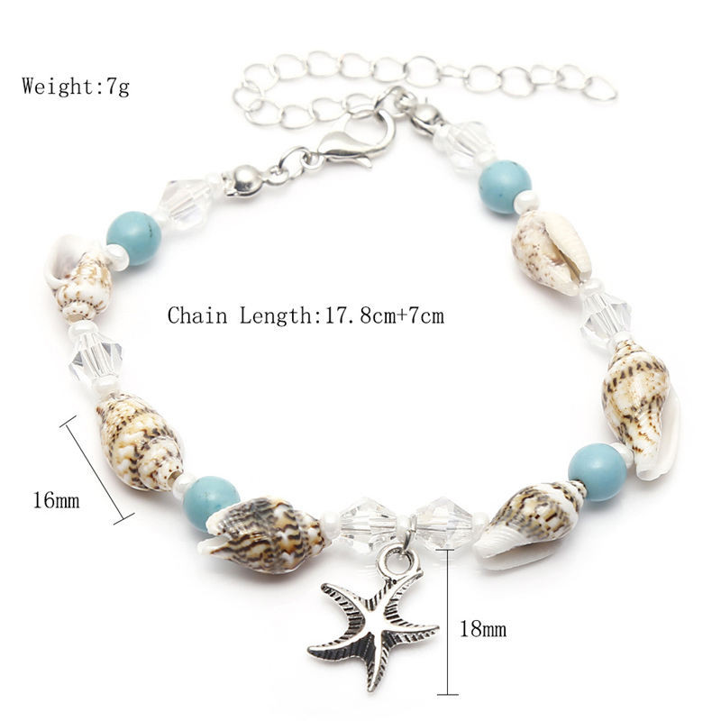 Vintage Shell Beads Meritäht Kilpkonna jalavõrud Naistele Käsitsi valmistatud helmestega pahkluu käevõru Jala ehted käevõru Cheville femme