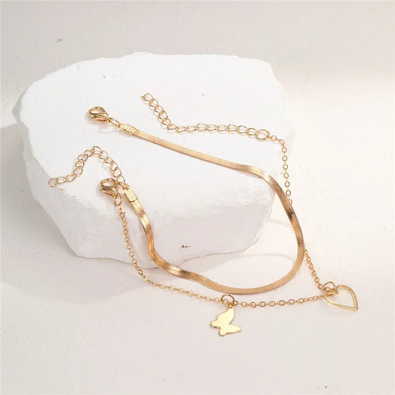 Modyle Novi modni punk zlatni lančići za gležnjeve za žene Boemske bijele perle Narukvica za gležnjeve Nakit za plažu za noge