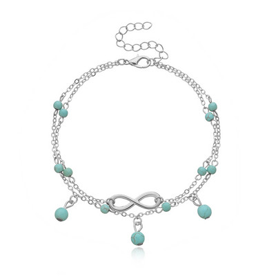 2021. aasta Boho naiste kahekihilised jalavõrud paljajalu sandaalid imitatsiooniga pärljala ehted jalavõrud jalgadel olevate naiste pahkluu käevõrud