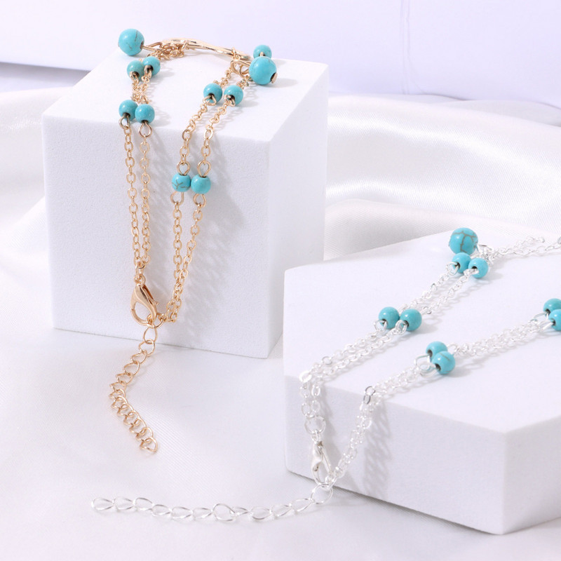 2021. aasta Boho naiste kahekihilised jalavõrud paljajalu sandaalid imitatsiooniga pärljala ehted jalavõrud jalgadel olevate naiste pahkluu käevõrud