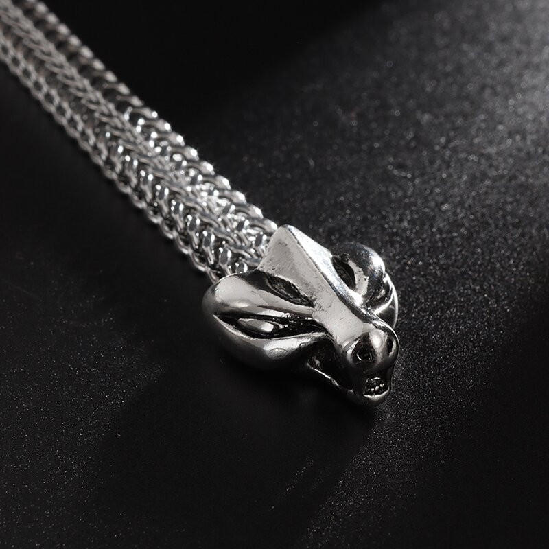 Roostevabast terasest topelt rebasepeaga käevõru meestele Raskemetallist sõrmus loomade käevõru Punk Biker Rock Ehted Aksessuaarid