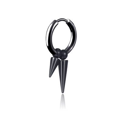 1 gab. Ģeometrija unisex titāna nerūsējošā tērauda stīpas auskari auksti melni eleganti pušķu ķēde vīrietis vairumtirdzniecība trīsstūrveida piramīdas vīrietis