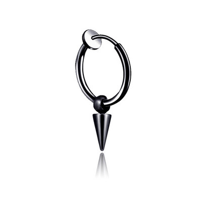 1 gab. Ģeometrija unisex titāna nerūsējošā tērauda stīpas auskari auksti melni eleganti pušķu ķēde vīrietis vairumtirdzniecība trīsstūrveida piramīdas vīrietis