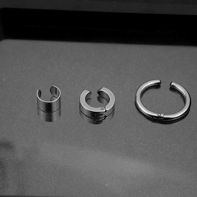 3tk/komplekt Roostevabast terasest kõrvaklambrid Kõrvarõngad Naistele Meestele Valutud Mitteläbistavad võltskõrvarõngad Kõrvamansetid Vintage Punk Kõrvaehted