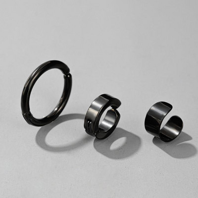 3tk/komplekt Roostevabast terasest kõrvaklambrid Kõrvarõngad Naistele Meestele Valutud Mitteläbistavad võltskõrvarõngad Kõrvamansetid Vintage Punk Kõrvaehted