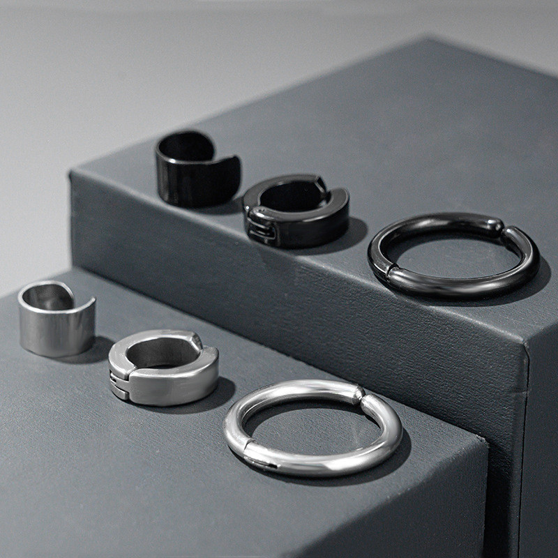 3tk/komplekt Roostevabast terasest kõrvaklambrid Kõrvarõngad Naistele Meestele Valutud Mitteläbistavad võltskõrvarõngad Kõrvamansetid Vintage Punk Kõrvaehted