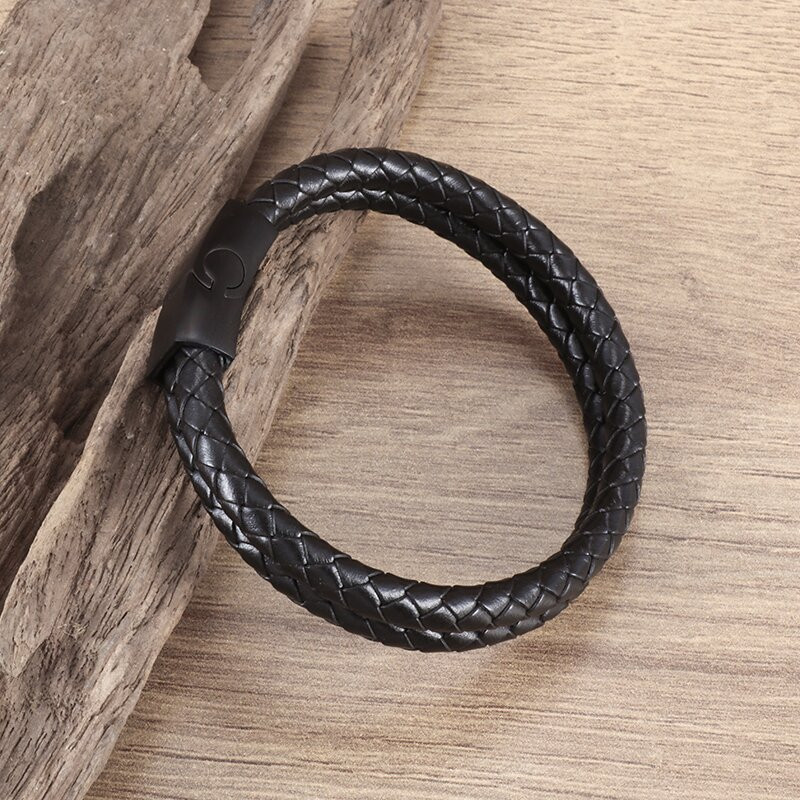 Κοσμήματα Ανδρικό γούρι Κλασικό Διπλό Δερμάτινο Βραχιόλι Μόδα Steampunk Cuff Βραχιόλι Casual Sports Party Δώρα Κοσμήματα