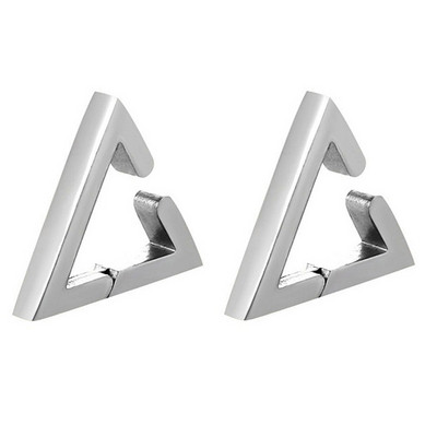 2tk/3tk roostevabast terasest mitteläbiv kolmnurk/ruut/ümmargune kõrvaklambriga manseti kõrvarõngaste komplekt meestele, naistele, Unisex