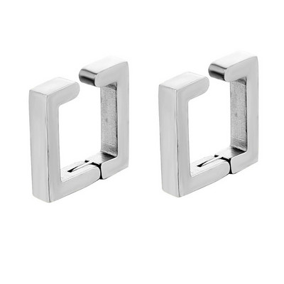 2tk/3tk roostevabast terasest mitteläbiv kolmnurk/ruut/ümmargune kõrvaklambriga manseti kõrvarõngaste komplekt meestele, naistele, Unisex